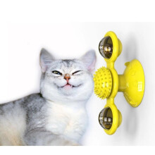 (Blue) Pet Cats Toys Training Turntable Supplies Windmill Ball Type Interactive for At Kitten Play