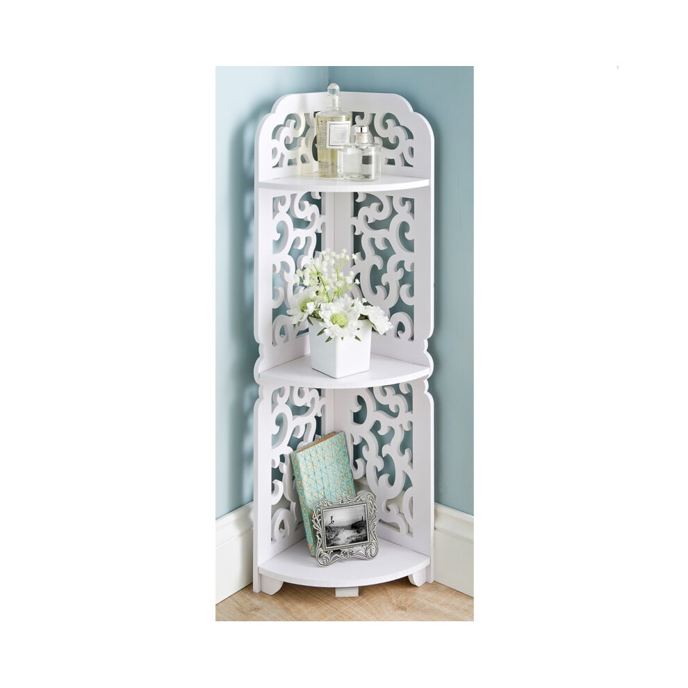 Camille 3 Tier Shelving Corner Shelves Living Room Bedroom Deco G-0243