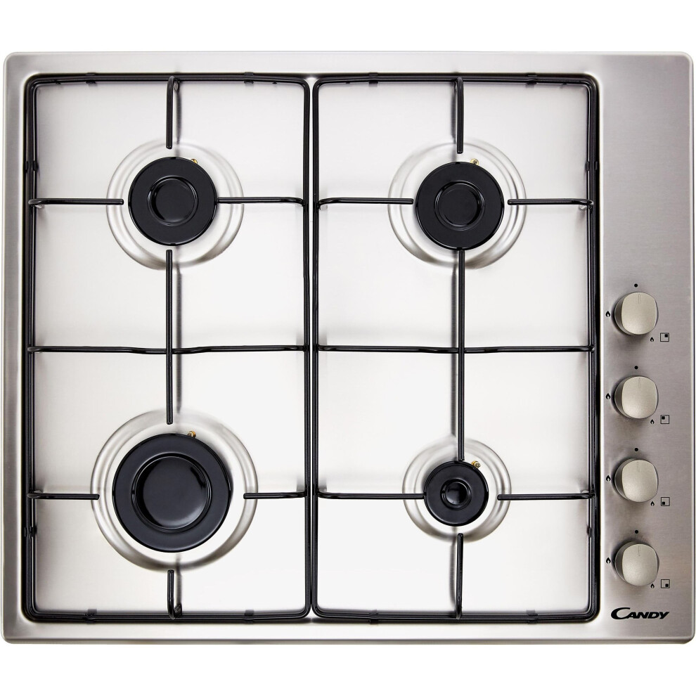 Candy Chw6lx 60Cm Gas Hob - Stainless Steel