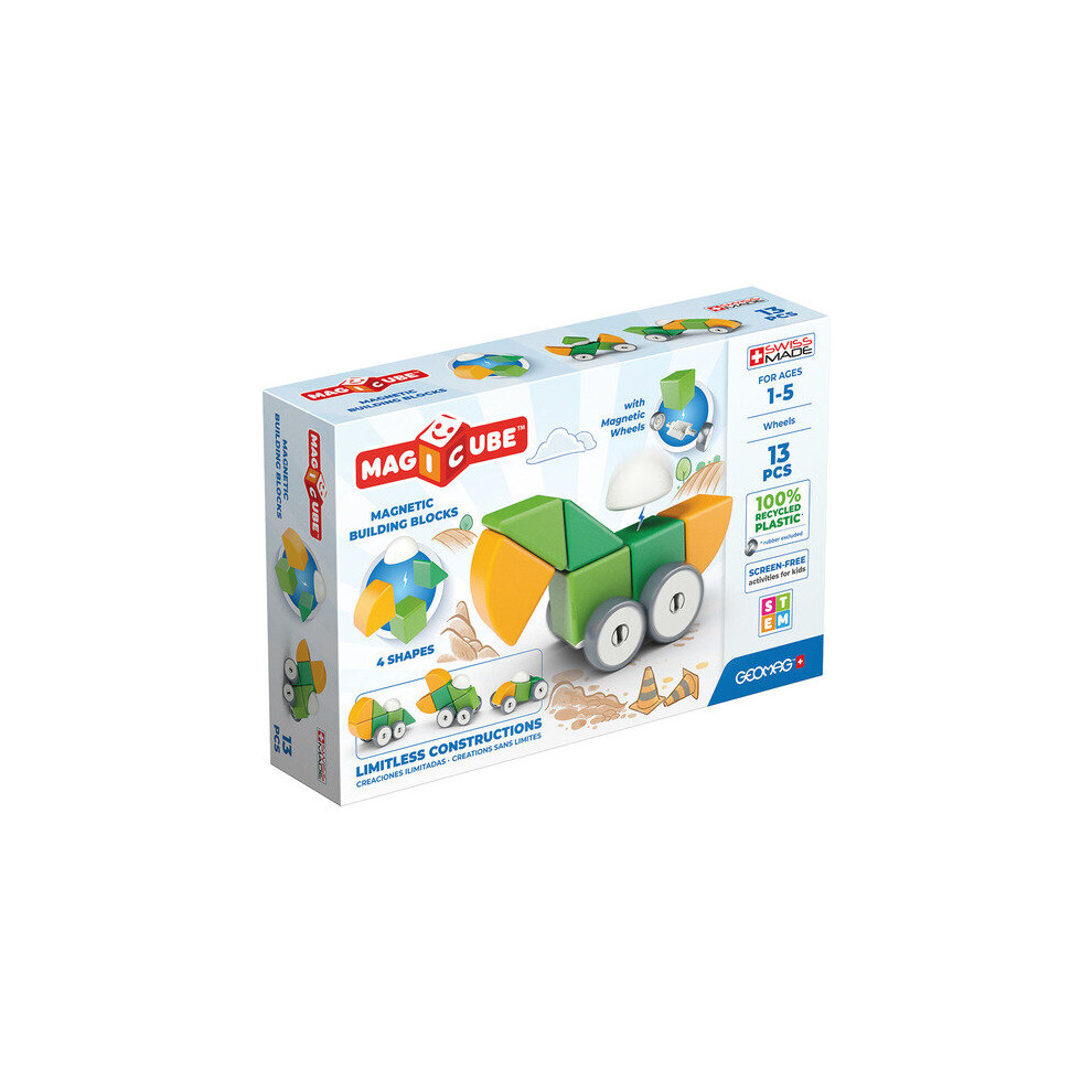 Geomag Magicube Shapes 100% Recycled Plastics Wheels 13 Pieces