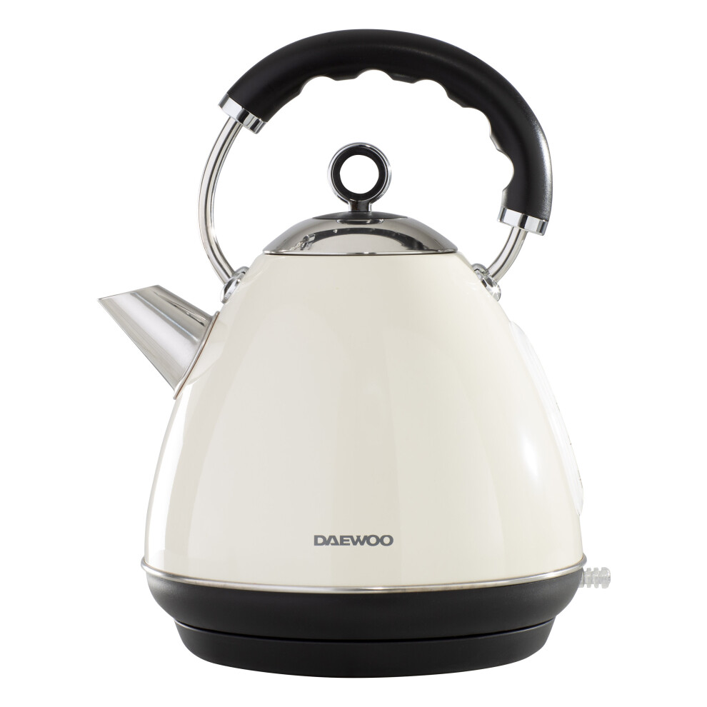 DAEWOO KENSINGTON 1.7L 3KW PYRAMID KETTLE CREAM