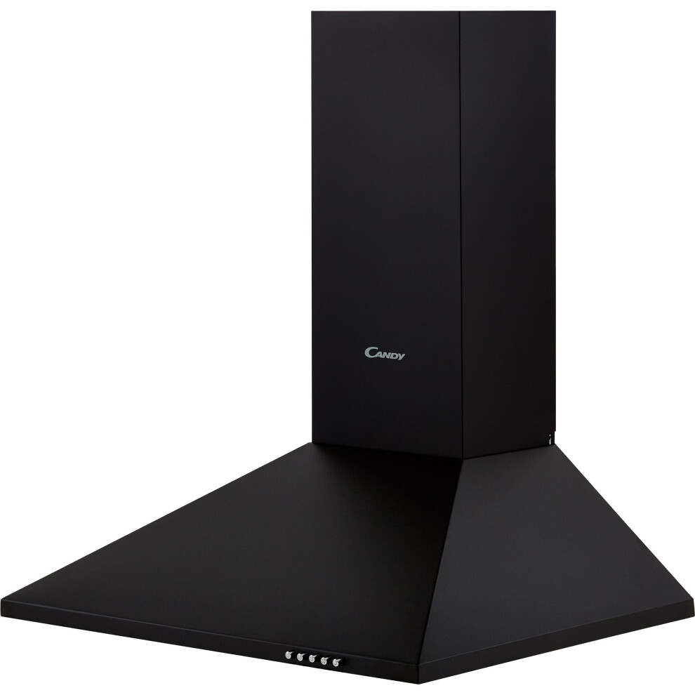 Candy CCE116/1N 60 cm Chimney Cooker Hood - Black
