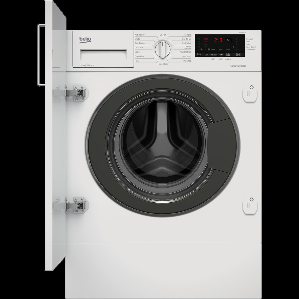 Beko WTIK86151F Integrated 8Kg Washing Machine with 1600 rpm - White