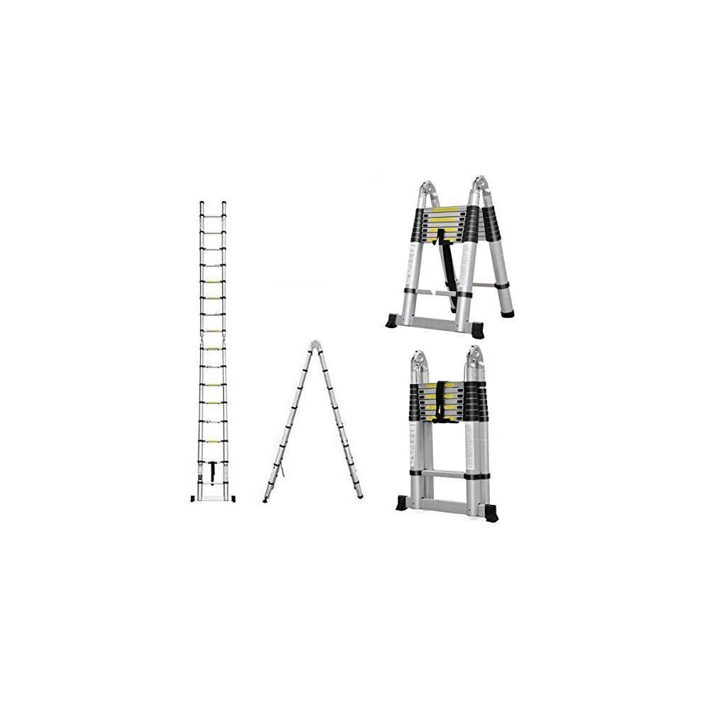 (2.5M+2.5M Telescopic Ladder) Multi-Purpose Aluminium Portable Telescopic Ladder 780744912332