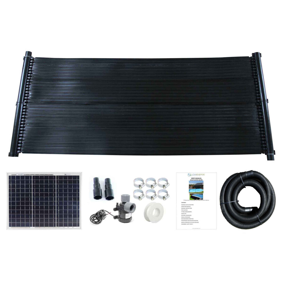 (30w, 1) 1.33 x 3m Solar Water Heater Mat Swimming Pool Hot Panel Pump Kit Kids Free Sun Energy