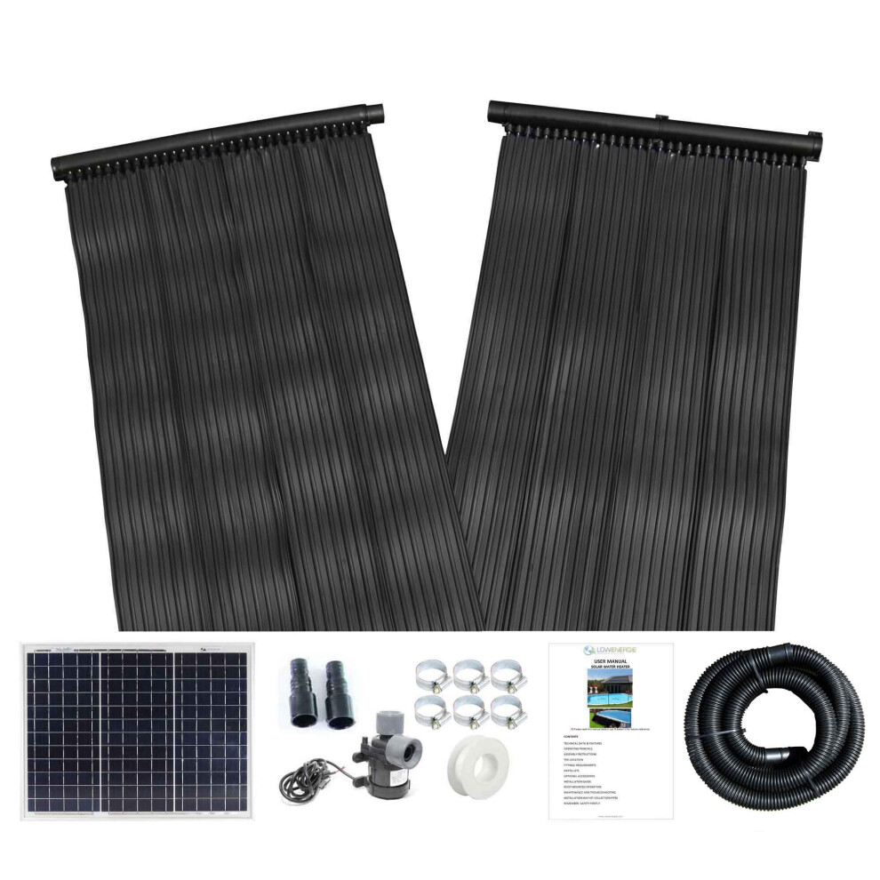 (20w, 1) 0.66 x 6.05m Swimming Pool Hot Water Heater Mat, Solar Panel & Pump Kit Kids Free Sun Energy Hose