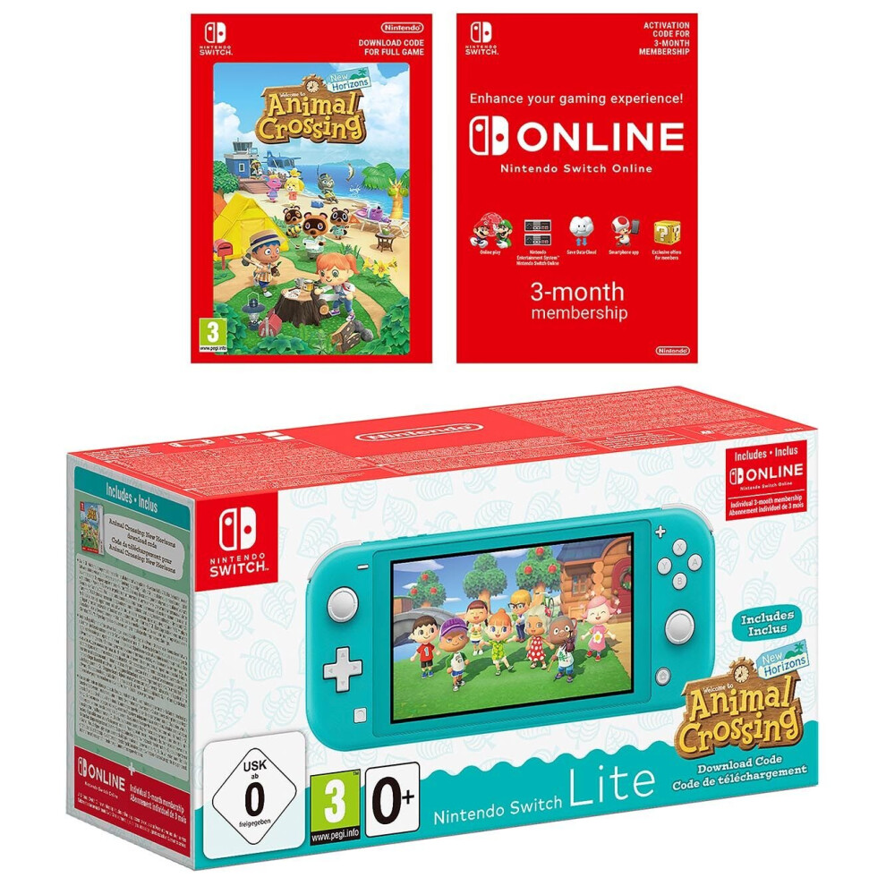 Nintendo Switch Lite & Animal Crossing Dlc Bundle Turquoise