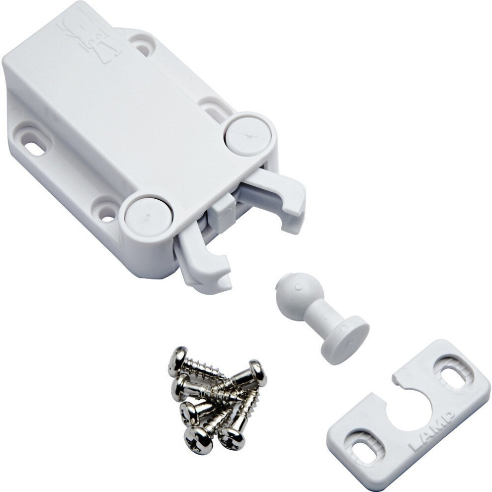 (White) Sugatsune Touch Catch Strike Push To Open Door Latch MC - 37 Non Magnetic Safe