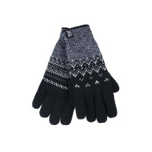 (M/L, Schwarz (Trondheim)) Heat Holders - Heat Holders Damen Fair Isle Handschuhe Stricken Thermo mit Fleece Gefüttert