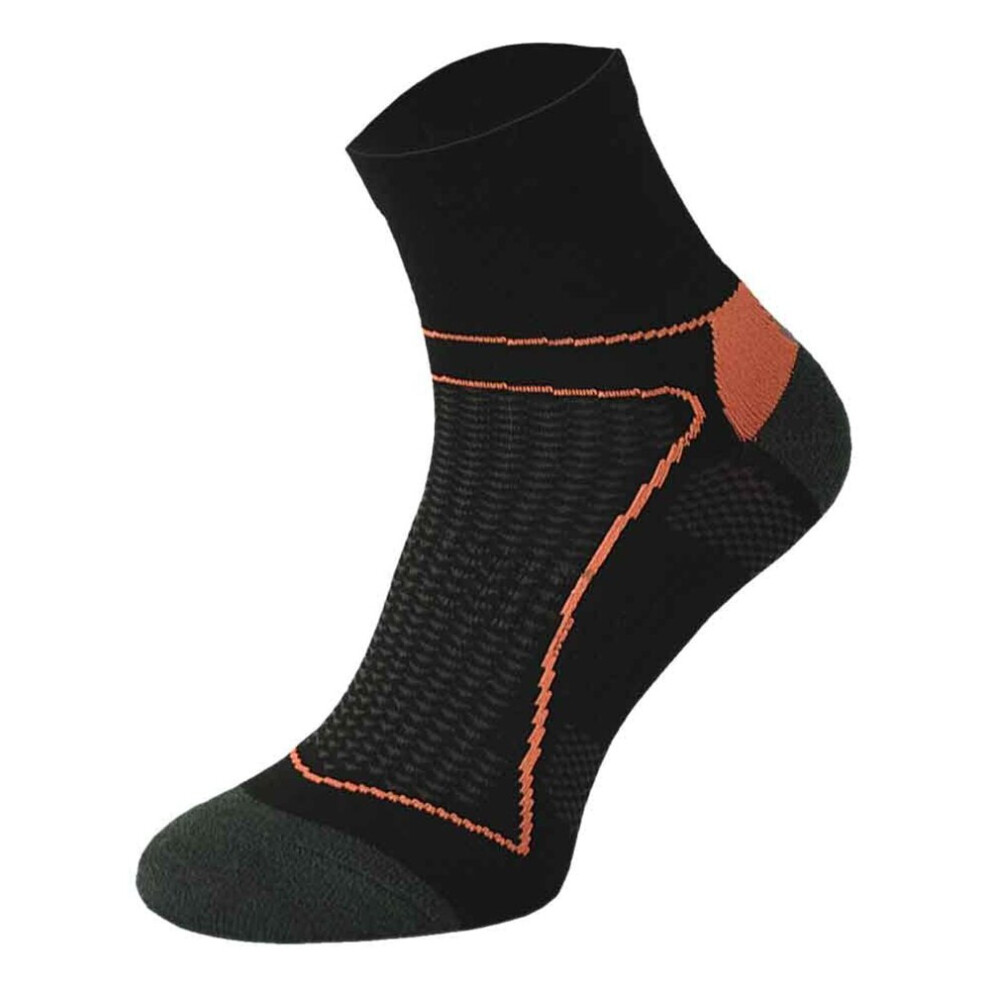 (6-8 UK, Black Orange) COMODO - Mens & Ladies Low Cut Ankle High Vis Neon Cycling Socks-image-OPC-P7RSN6N-NEW