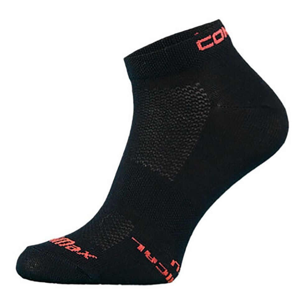 (9-11 UK, Black) COMODO - Mens & ladies Lightweight Coolmax Ankle Length Running Socks