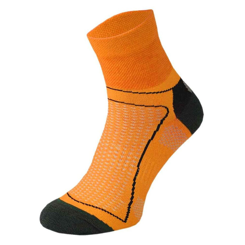 (3-5.5 UK, Neon Orange) COMODO - Mens & Ladies Low Cut Ankle High Vis Neon Cycling Socks