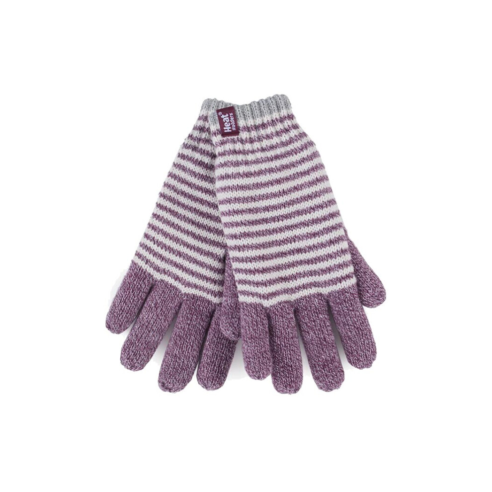 (S-M, Rose (Oslo)) Heat Holders - Ladies Knit Winter Warm Fleece Lined Thermal Gloves