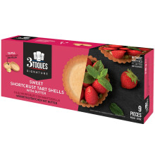 3 Toques Sweet Shortcrust Tart Shells with Butter - 1x9