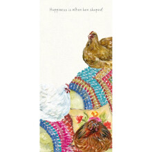 Happiness Is A Hen Little Dog Laughed Greeting Card Blank Inside Any Occasion