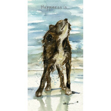 Happiness Is... Little Dog Laughed Greeting Card Blank Inside Any Occasion