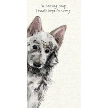 I'm Sensing Soap Little Dog Laughed Greeting Card Blank Inside Any Occasion