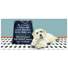 Loves The Dog More Little Dog Laughed Greeting Card Blank Inside Any Occasion