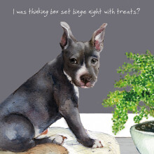 Staffie Bull Terrier Little Dog Laughed Greeting Card Blank Inside Any Occasion