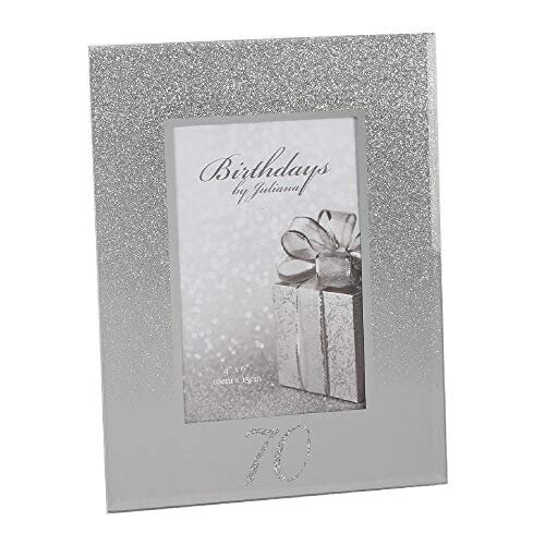 WIDDOP and Co. 4" x 6" - Birthdays by Juliana Glitter Mirror Frame - 70th
