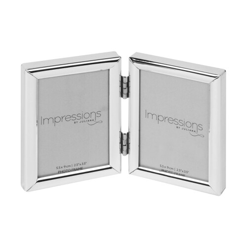 WIDDOP and Co. 2.5" x 3.5" - Impressions Silver Plated Double Photo Frame