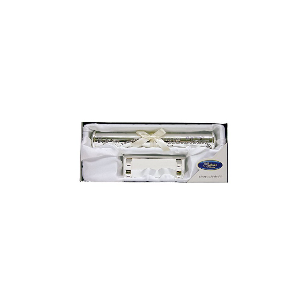 Juliana Silverplated Birth Certificate Holder & Stand