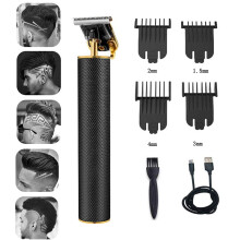 Retro Cordless Hair Clippers for Men – Titanium T-Blade, Zero Gap, USB-C Fast Charge, 4 Guide Combs