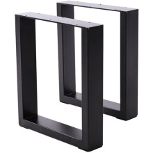 (Pair of Square--L70*W7*H71) Set of 2 Metal Table Bench Legs Frames Square Steel Base Stands