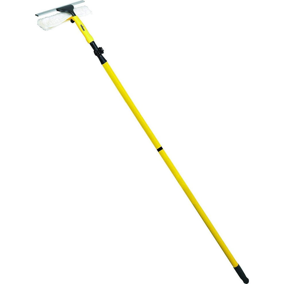 Extendable House Glass Window Cleaner Squidgy Tool Steel, Yellow 3.5M