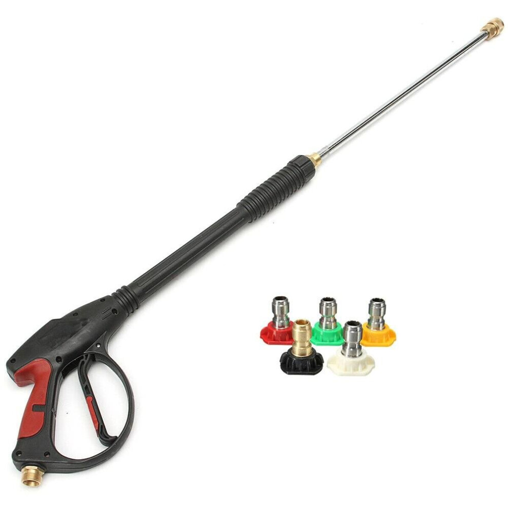 (5M) High Pressure Water Washer Sprayer 4000PSI Lance 5 Nozzle Tips + High-pressure Hose Kit