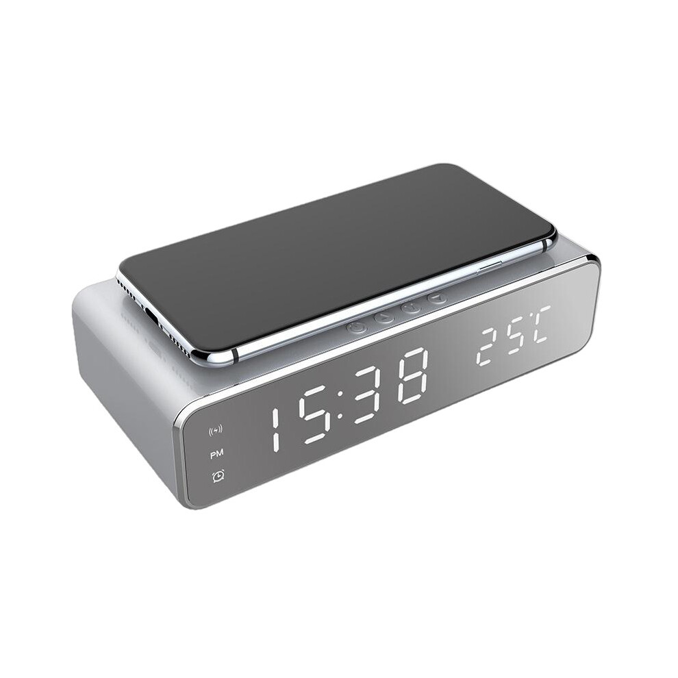 USB Digital LED Alarm Clock With Wireless Phone Charger