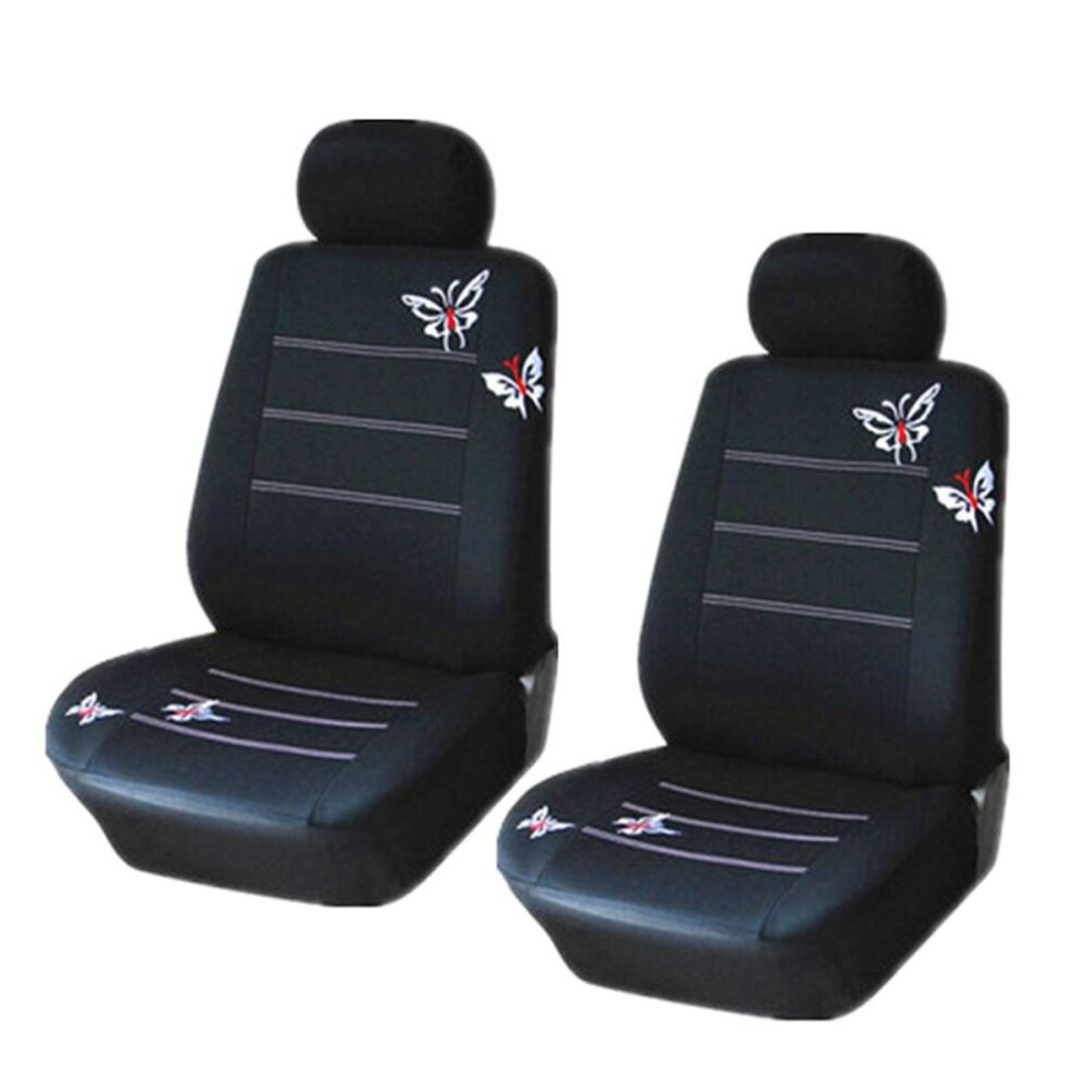 (2 Pcs) Universal Butterflies Butterflypattern Embroidered Car Seat Cover 3654657582326