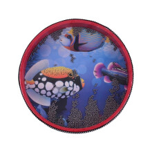 (Red) 10-inch Solid Wooden Ocean Drum Sea Wave Frame