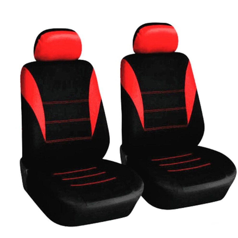 (Red) Car Seat Cover Protective Cushion Universal Full Surround Headrest Auto Interior Decoration