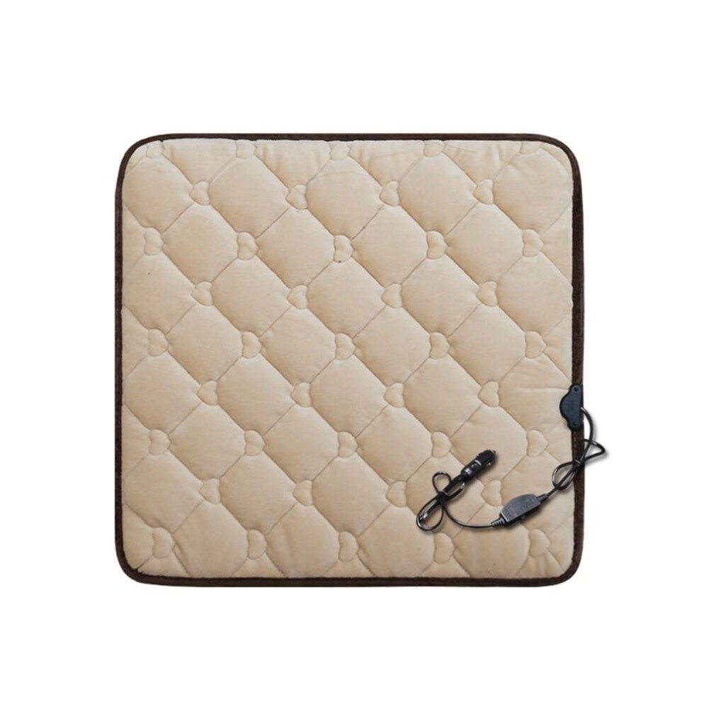 (Beige, 1pcs) 2 in 1 12V Heated Smart Multifunctional Car Seat Cushion Winter Heater-image-OPC-P7RVZGM-NEW