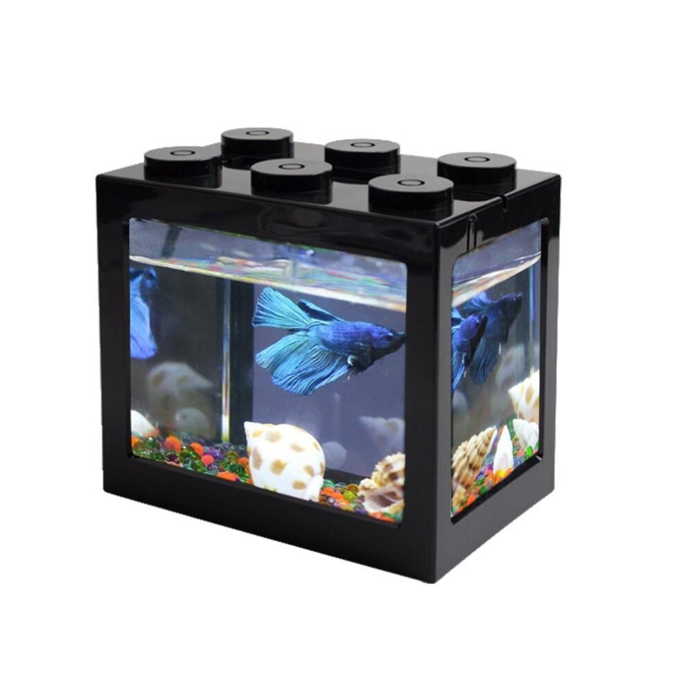 (Green, white light) USB Mini Fish Tank Desktop LED Fish Tank