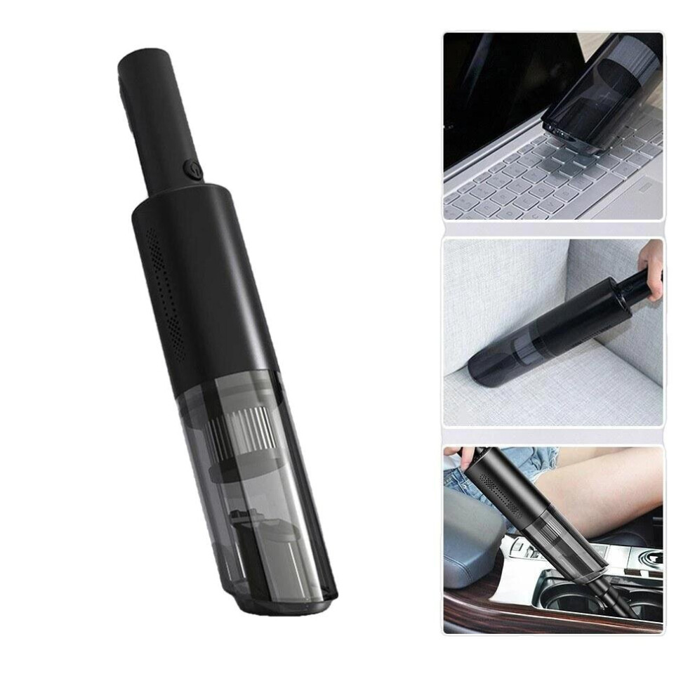 (Black wireless) Portable Car Vacuum Cleaner 6000Pa Cordless Handheld Vacuum