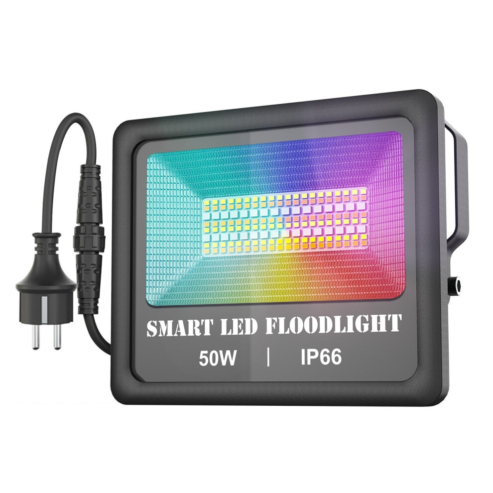 (US) 100-240V 50W BT Connected Connection LEDs Flood Light IP66 Water Resistance Spot Lamp