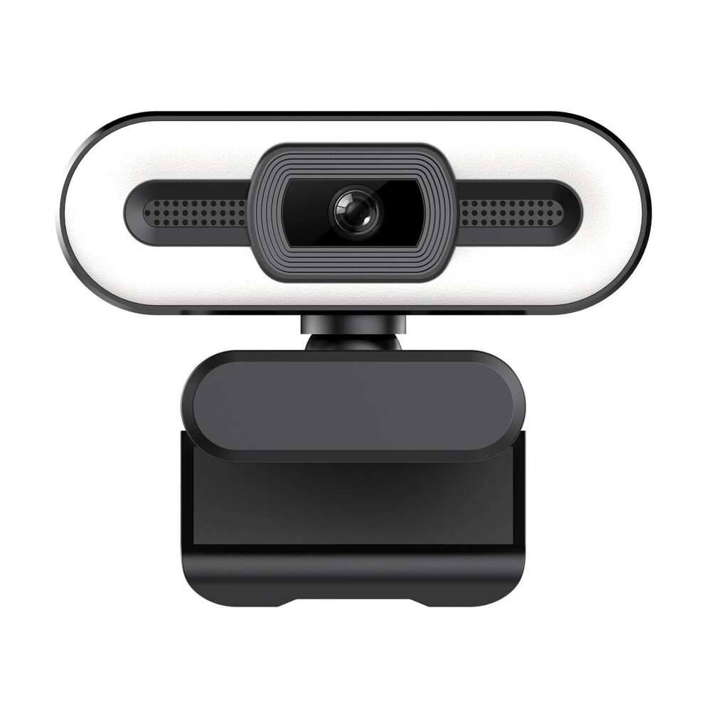 (4K 5MP) 2K USB Plug and Play Webcam with Built in Microphone Light