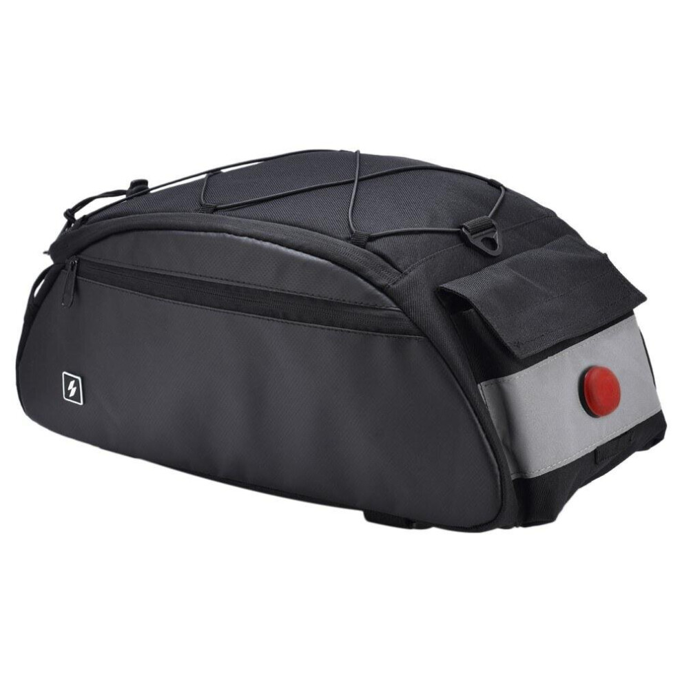 (With taillight) 10L Bike Rack Bag Waterproof Cycling Rear Seat Cargo Trunk Pack Shoulder Carry