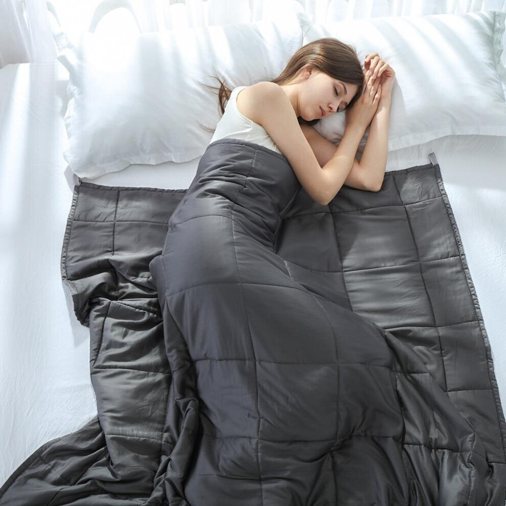 (Grey, 104x152cM 3.2kg) 1 Piece Cotton Weighted Gravity Blanket for Adult