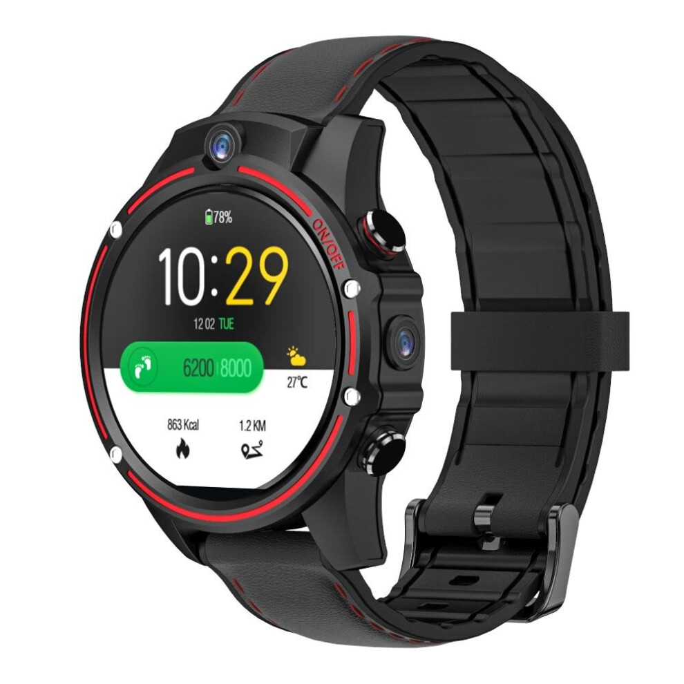 (Red) 1.6' LTPS Dual Camera 4G-LTE Video Call Smart Watch Phone