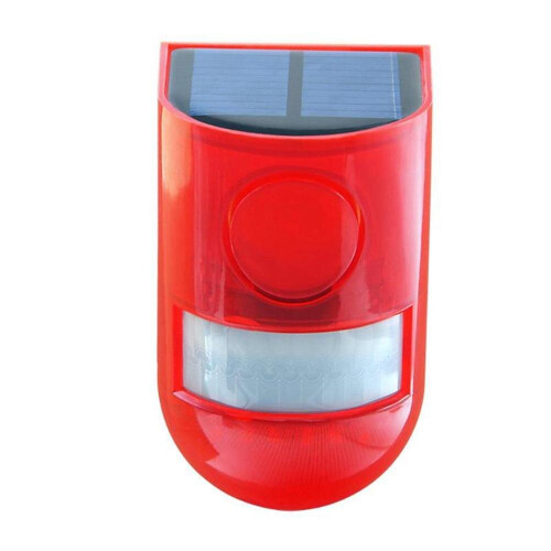 Waterproof  Solar Motion Sensor Alarm Red Lamp with Warning Sound 2