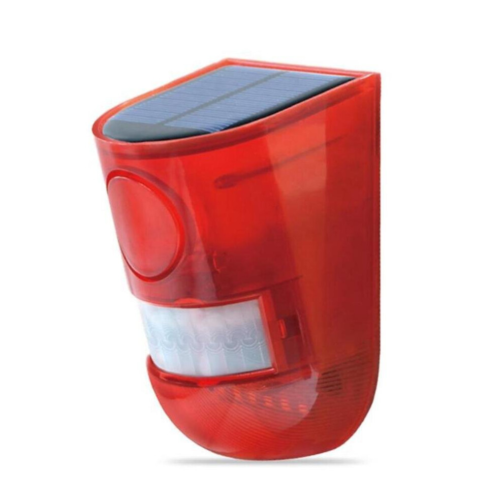 Waterproof  Solar Motion Sensor Alarm Red Lamp with Warning Sound