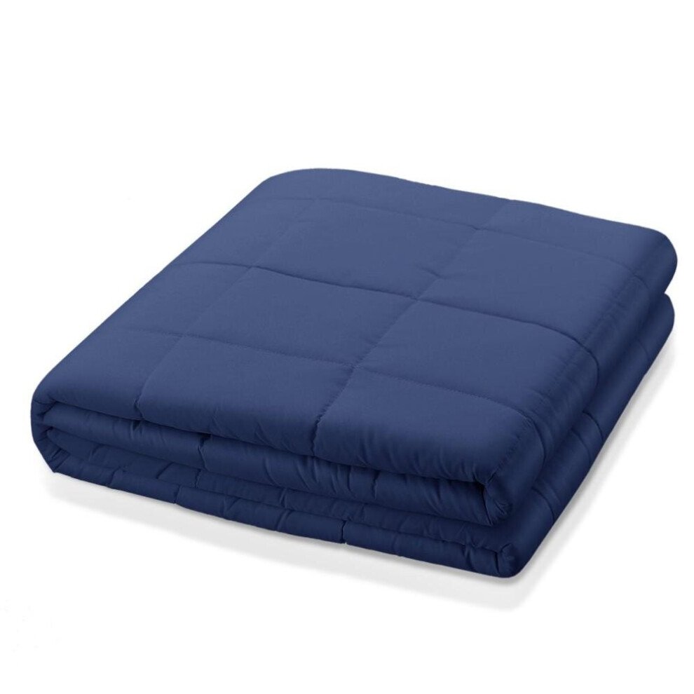 (Blue No Cover, 120x180cM 6.8kg) 6.8kg/9kg Weighted Cotton Blanket For Adult, Full and Queen Size Cover
