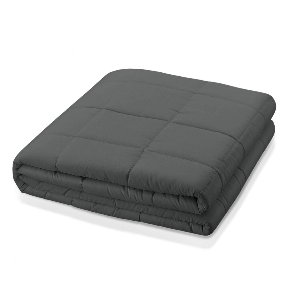 (Dark Grey No Cover, 150x200cM) 6.8kg/9kg Weighted Cotton Blanket For Adult, Full and Queen Size Cover