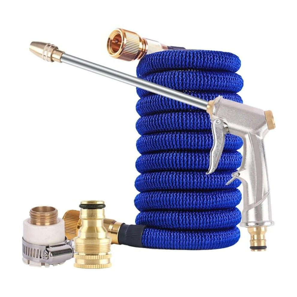 (2.5M) High Pressure Pistol Grip Sprayer Water Gun with Expandable Garden Hose + Pipe Connector Kit