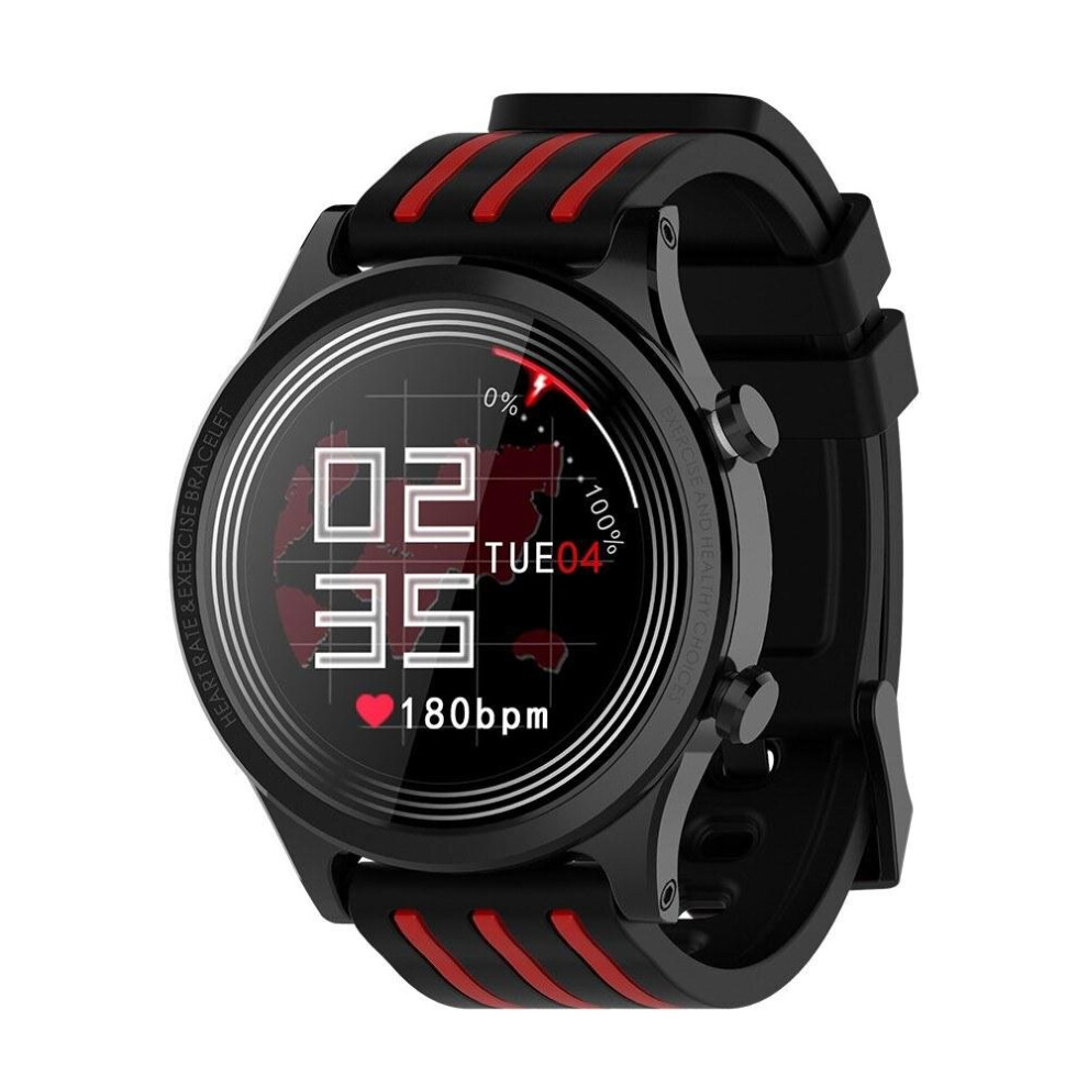 (Red) 1.28'' Full Touchscreen Smart Watch IP67 Waterproof Fitness Tracker Sports Bracelets