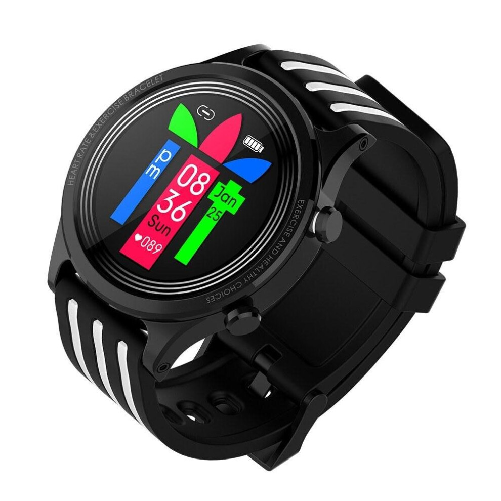 (White) 1.28'' Full Touchscreen Smart Watch IP67 Waterproof Fitness Tracker Sports Bracelets