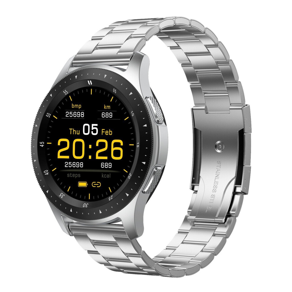 (Silver) 1.28-Inch Full Touch Screen Smart Watch Fitness Tracker Smartwatches Sports Wristband Silver 3654657663452